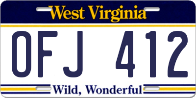 WV license plate OFJ412