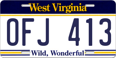 WV license plate OFJ413