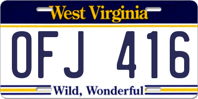 WV license plate OFJ416