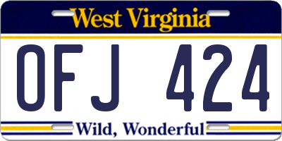 WV license plate OFJ424