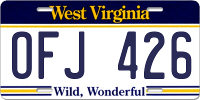 WV license plate OFJ426