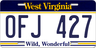 WV license plate OFJ427