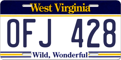 WV license plate OFJ428
