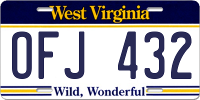 WV license plate OFJ432