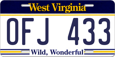 WV license plate OFJ433