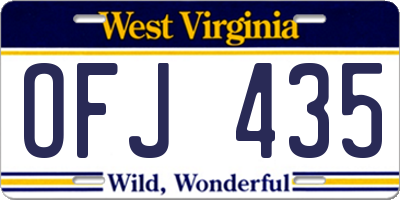 WV license plate OFJ435