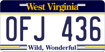 WV license plate OFJ436