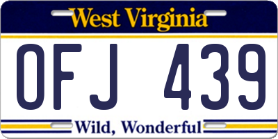 WV license plate OFJ439