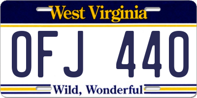 WV license plate OFJ440