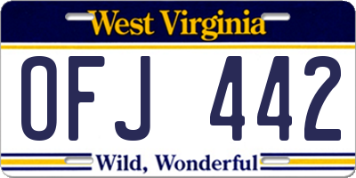 WV license plate OFJ442