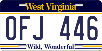 WV license plate OFJ446