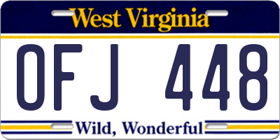 WV license plate OFJ448