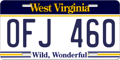 WV license plate OFJ460