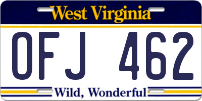 WV license plate OFJ462