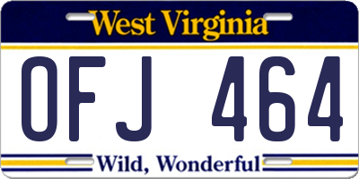 WV license plate OFJ464
