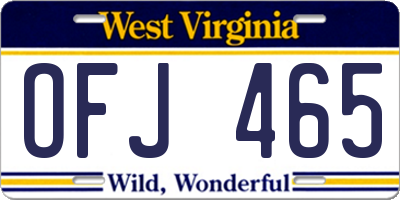 WV license plate OFJ465