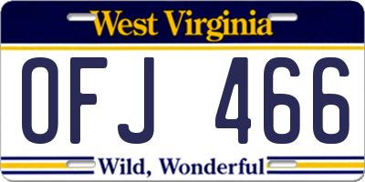 WV license plate OFJ466