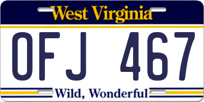WV license plate OFJ467