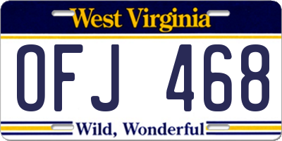 WV license plate OFJ468