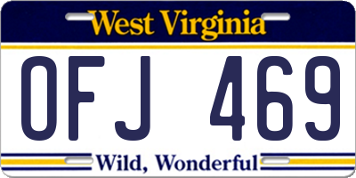 WV license plate OFJ469