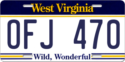 WV license plate OFJ470