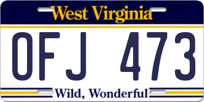 WV license plate OFJ473