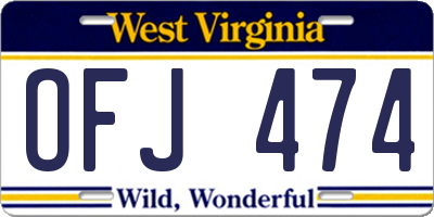 WV license plate OFJ474