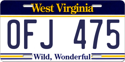 WV license plate OFJ475