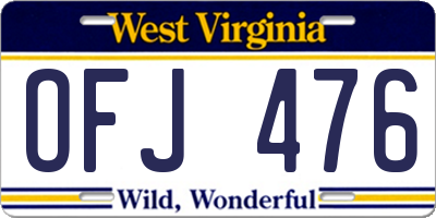 WV license plate OFJ476