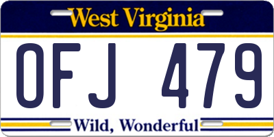 WV license plate OFJ479