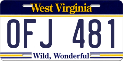 WV license plate OFJ481