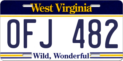 WV license plate OFJ482