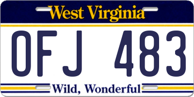 WV license plate OFJ483