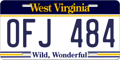 WV license plate OFJ484