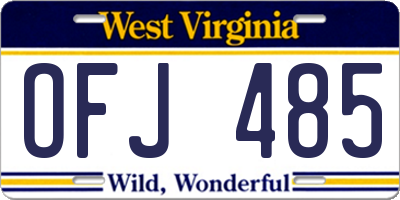 WV license plate OFJ485