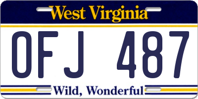 WV license plate OFJ487