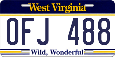 WV license plate OFJ488