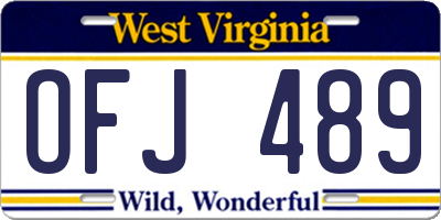 WV license plate OFJ489