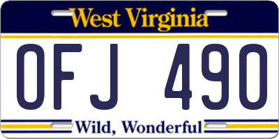WV license plate OFJ490