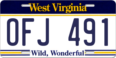 WV license plate OFJ491
