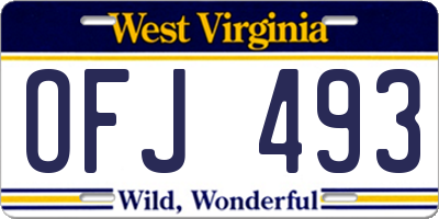 WV license plate OFJ493