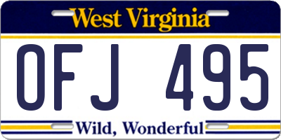 WV license plate OFJ495