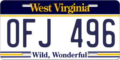WV license plate OFJ496