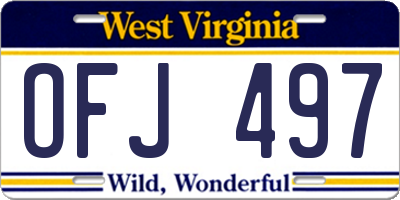 WV license plate OFJ497