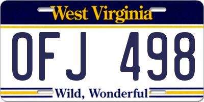 WV license plate OFJ498