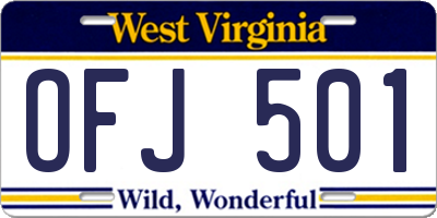 WV license plate OFJ501