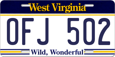 WV license plate OFJ502