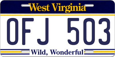WV license plate OFJ503