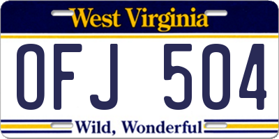 WV license plate OFJ504