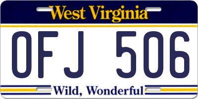 WV license plate OFJ506
